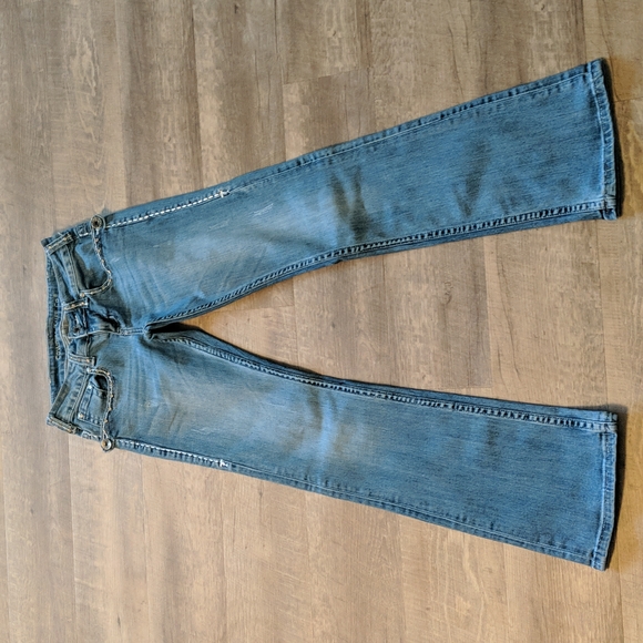 COWGIRL TUFF Sonora bootcut blingy Aztec embroidered blue jeans JS0N0R sz 24x33L - Picture 5 of 15